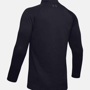 Back view of black Under Armour long sleeve quarter zip shirt