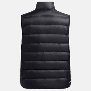 Back view of a black Under Armour quilted puffer vest