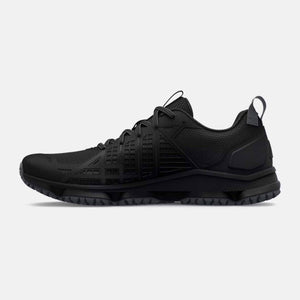 Under Armour black athletic sneaker with mesh upper and textured side panel
