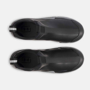 Top view of Under Armour black slip on shoes