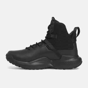 Under Armour black high top tactical boot with mesh collar and lugged sole