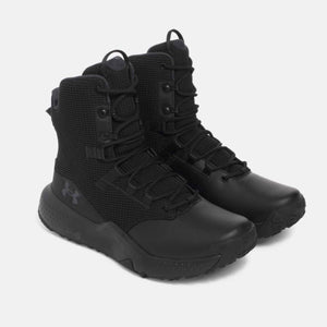 Under Armour black tactical boots with mesh and leather upper