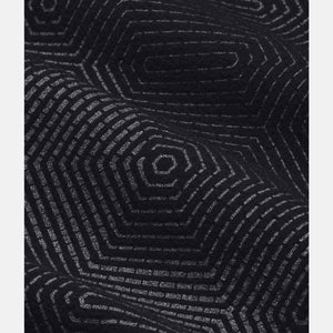Under Armour black fabric with a textured silver hexagonal geometric pattern