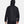Back view of a black Under Armour hooded windbreaker jacket