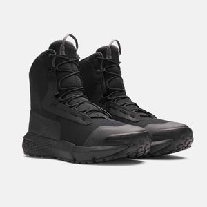 Under Armour black tactical boots with high ankle support and Vibram outsoles