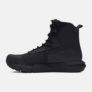 Under Armour black high top tactical boot with mesh upper and textured rubber sole