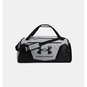 Under Armour grey and black duffel bag with shoulder strap