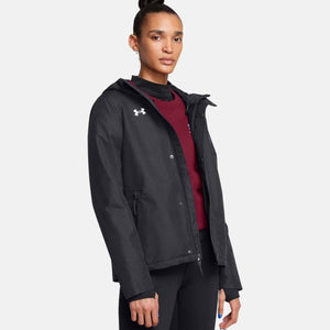 Under Armour black hooded jacket with front zipper and snap button closure