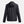 Back view of a black Under Armour hooded rain jacket