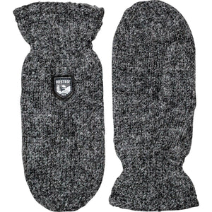 Hestra grey wool knit mittens
