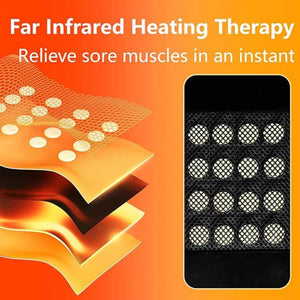 UTK Technology far infrared heating pad showing layered material construction and jade stone grid