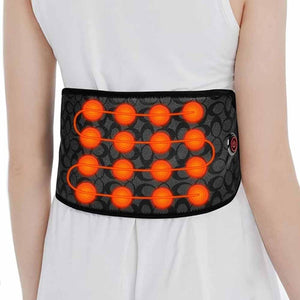 UTK Technology heating pad belt with glowing red heat nodes worn around the waist