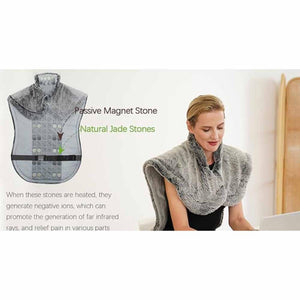 UTK Technology heating pad with natural jade stones and passive magnet stones worn on shoulders