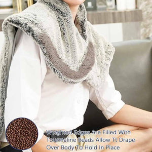 UTK Technology weighted faux fur wrap with tourmaline bead filling