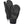Hestra black leather three finger ski mittens with ribbed detailing and wrist carabiner