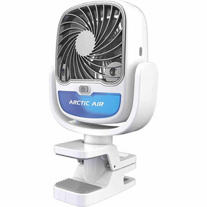 Ontel Arctic Air portable white clip on fan with power button