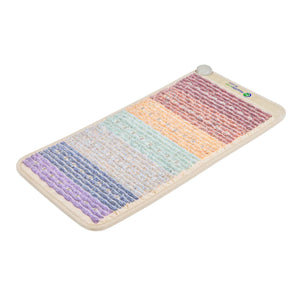 HealthyLine rainbow gemstone heating mat with multicolored crystal rows