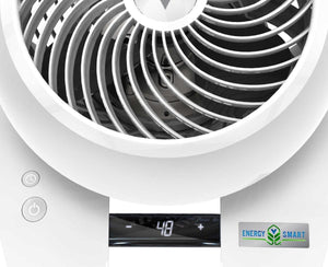 Vornado air circulator control panel with digital display and Energy Smart logo
