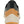 Rear view of Muck waterproof sneaker with grey knit upper and tan heel counter