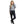 Woman wearing Venture Heat black heated pants and grey long sleeve shirt