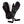 Therm-ic black heated mittens with leather palms and adjustable wrist straps