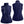 Front and back view of a navy blue Gerbing heated vest with zippered pockets and high collar