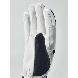 Hestra glove palm view with grey suede and black fabric details