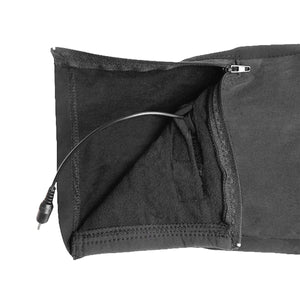 Black fabric wrap with zipper and power cable