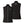 Front and back view of a black Venture Heat heated vest with a front zipper and power button