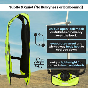 Venture Heat cooling vest showing mesh design and integrated fan for air circulation