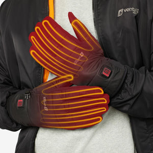 Venture Heat red heated gloves with visible heating elements