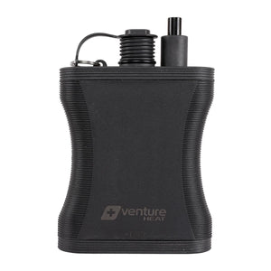 Black Venture Heat portable battery pack with top connector ports