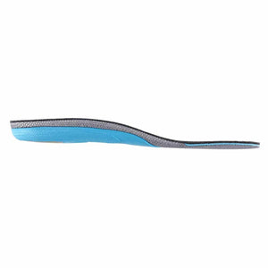Side view of a Sidas blue and grey athletic shoe insole