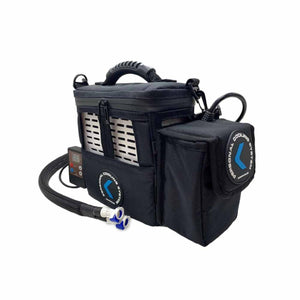 CompCooler black portable personal cooling system unit with digital controller and hose connectors