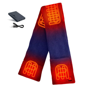 ActionHeat battery powered heated scarf with power bank and charging cable