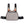 Beige mesh chest harness with black straps and orange accents