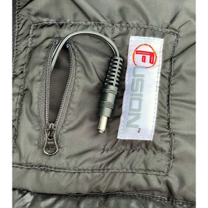 Volt Heat Fusion power cable connector inside a zippered pocket