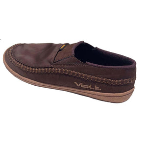 Brown Volt slip on slipper with stitched detailing and textured rubber sole