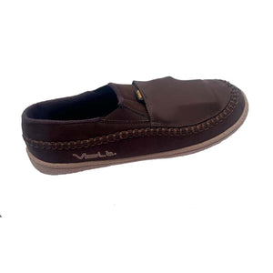 Volt Heat brown slip on moccasin slipper with stitched detailing