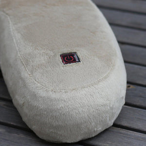 Volt Heat beige plush heated foot warmer with power button