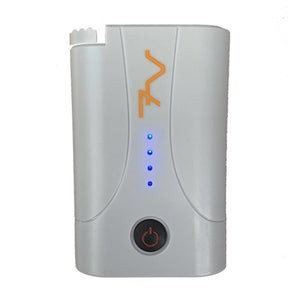 Volt Heat 7V rechargeable battery pack with power button and LED charge indicator lights