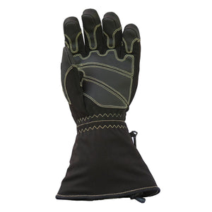 Volt Heat black insulated glove with yellow stitching and extended cuff