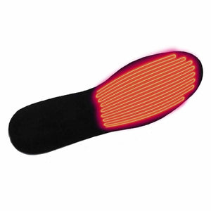 Volt Heat black shoe insole with orange glowing heating element pattern