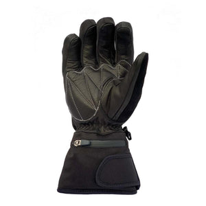 Volt Heat black leather winter glove with zippered battery pocket and adjustable wrist strap