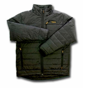 Volt Heat black quilted puffer jacket with front zipper and side pockets