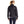 Back view of a woman wearing a black quilted Volt Heat jacket with long sleeves and a high collar