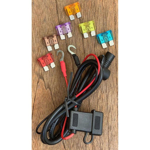 Volt Heat wiring harness with fuse holder and assorted colored blade fuses