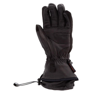 Volt Heat black leather and fabric winter glove with adjustable wrist cinch