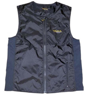 Volt Heat black sleeveless zip up vest with logo