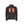 Dark grey zip up heated jacket with glowing orange heating elements on chest and neck